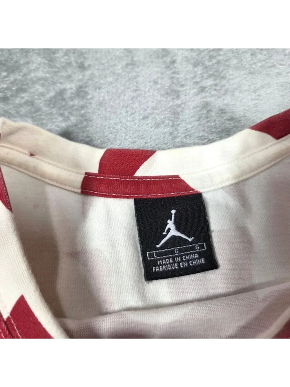 Vintage Air Jordan Shirt Mens Large Red White AOP Spellout Y2K Nike Tee